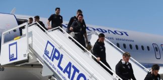 Уругвайские футболисты прибыли в Ростов-на-Дону Прибытие сборной Уругвая по футболу в аэропорт Платов //Фото пресс-службы международного аэропорта Платов