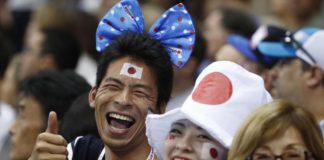 На матче 1/8 финала ЧМ-2018 в Ростове ожидается две тысячи болельщиков из Японии и Бельгии Японские болельщики на матче ЧМ по футболу 2018 в Ростове //фото с сайта rusunion.com