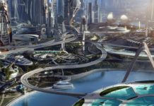 Многослойные мегаполисы и летающие автомобили: какими станут города в ближайшем будущем? Картина Джеффри Курланда "Вперед в будущее" //Фото с сайта livingly.com