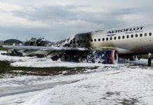 В московском Шереметьево в авиакатастрофе SSJ 100 погиб 41 человек Сгоревший в аэропорту Шереметьево лайнер SSJ 100 //Фото: Морской и воздушный флот