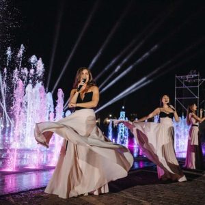 Открытие светомузыкального интерактивного фонтана в роствоском парке "Левобережный" //Фото: пресс-служба Сбербанка