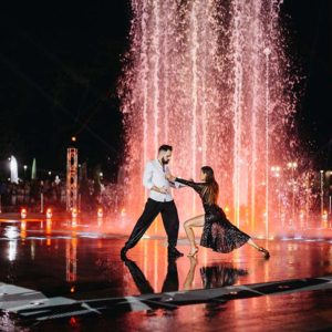 Открытие светомузыкального интерактивного фонтана в роствоском парке "Левобережный" //Фото: пресс-служба Сбербанка