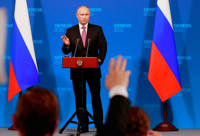 Президент России Владимир Путин на пресс-конференции после встречи с президентом США в Женеве 17 июня 2021 года //Фото: агентство 