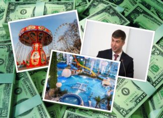 Рядом с Левобережным парком в Ростове могут построить гостиницу и аквапарк Парк аттракционов на левом берегу Дона // Коллаж: "Городской репортер"