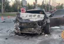 В Ростове погоня завершилась смертельным ДТП и пожаром авария на перекрестке Стачки Малиновского // фото: Скриншот видео в Telegram-канал Донской полиции